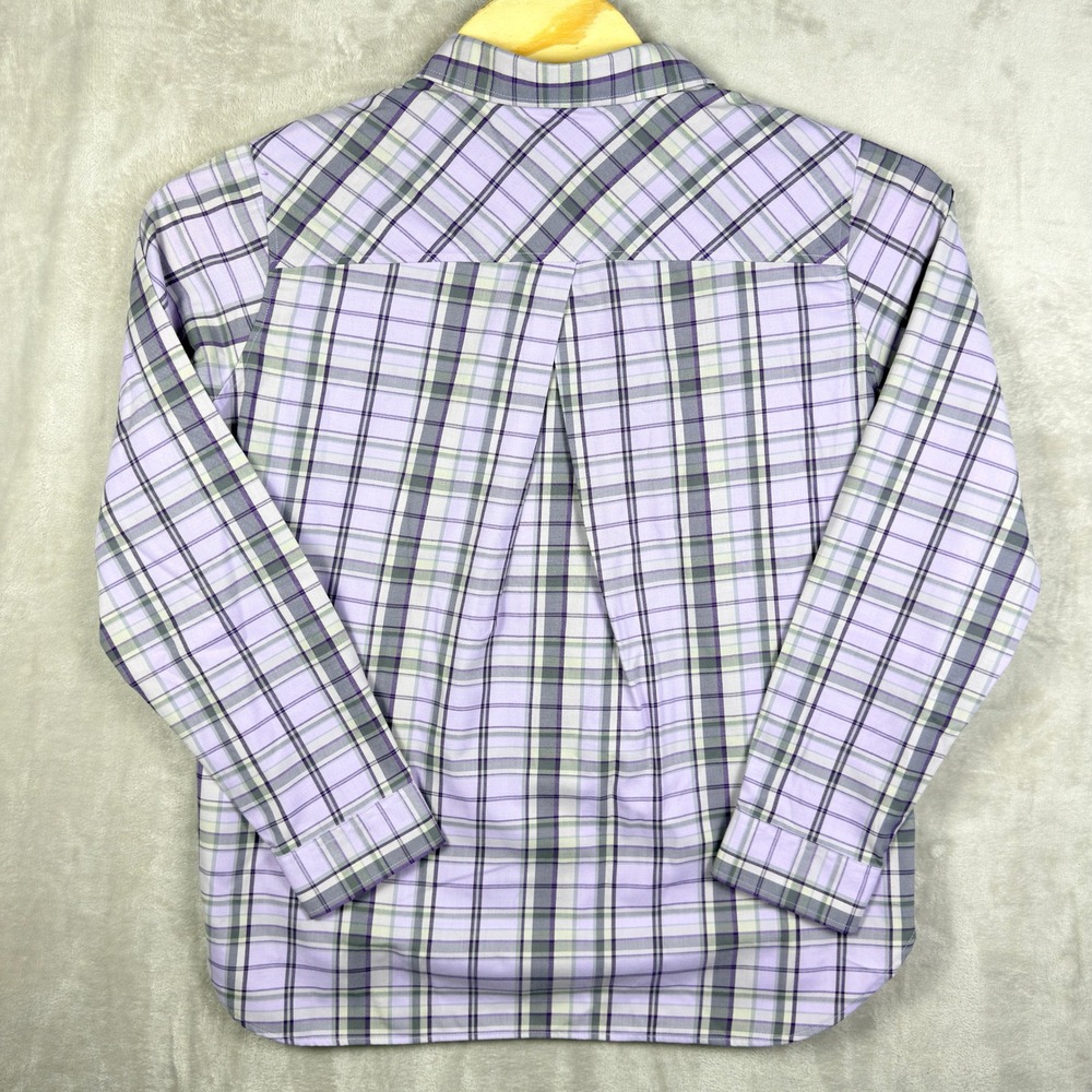NWT Alaskan Hardgear Midnight Sun Shirt Womens Large Purple Plaid Button Up - Picture 7 of 7